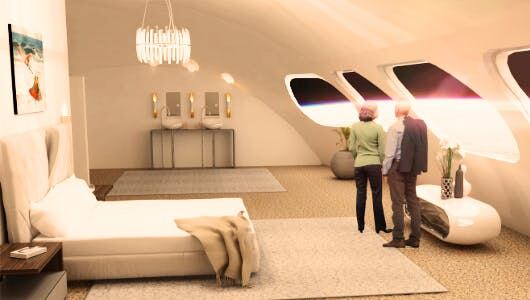 Habitación del hotel espacial 'Voyager'
