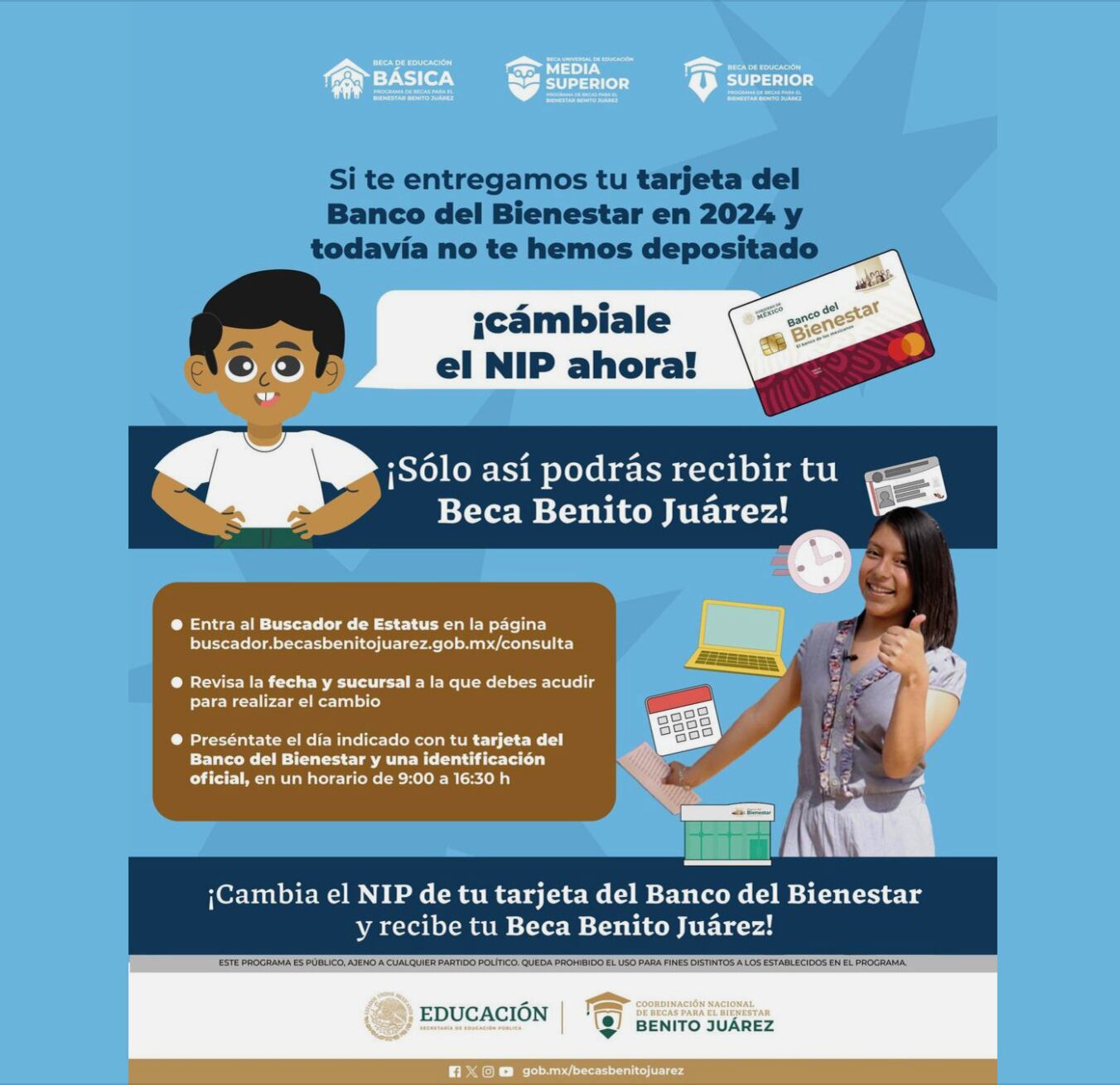 Becas Benito Juárez, activación de nip