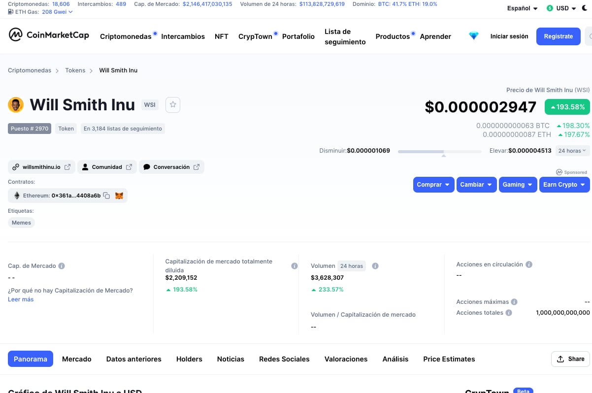 Criptomoneda de la cachetada de Will Smith a Chris Rock