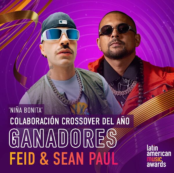 Latin American Music Awards 2024: Feid & Sean Paul ganan a Colaboración Crossover Del Año