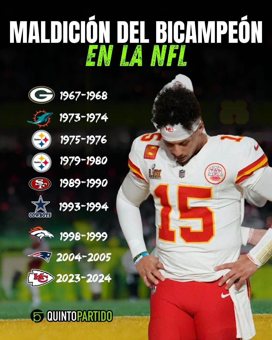 Maldición del bicampeón en la NFL