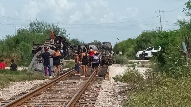 Tren descarrilado en Reynosa