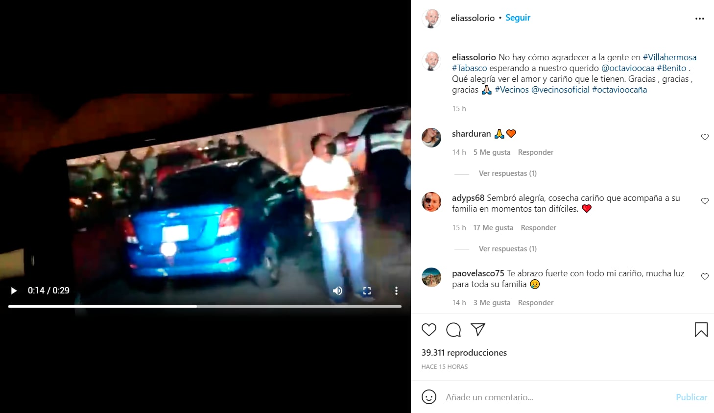 Captura de pantalla Instagram @eliassolorio