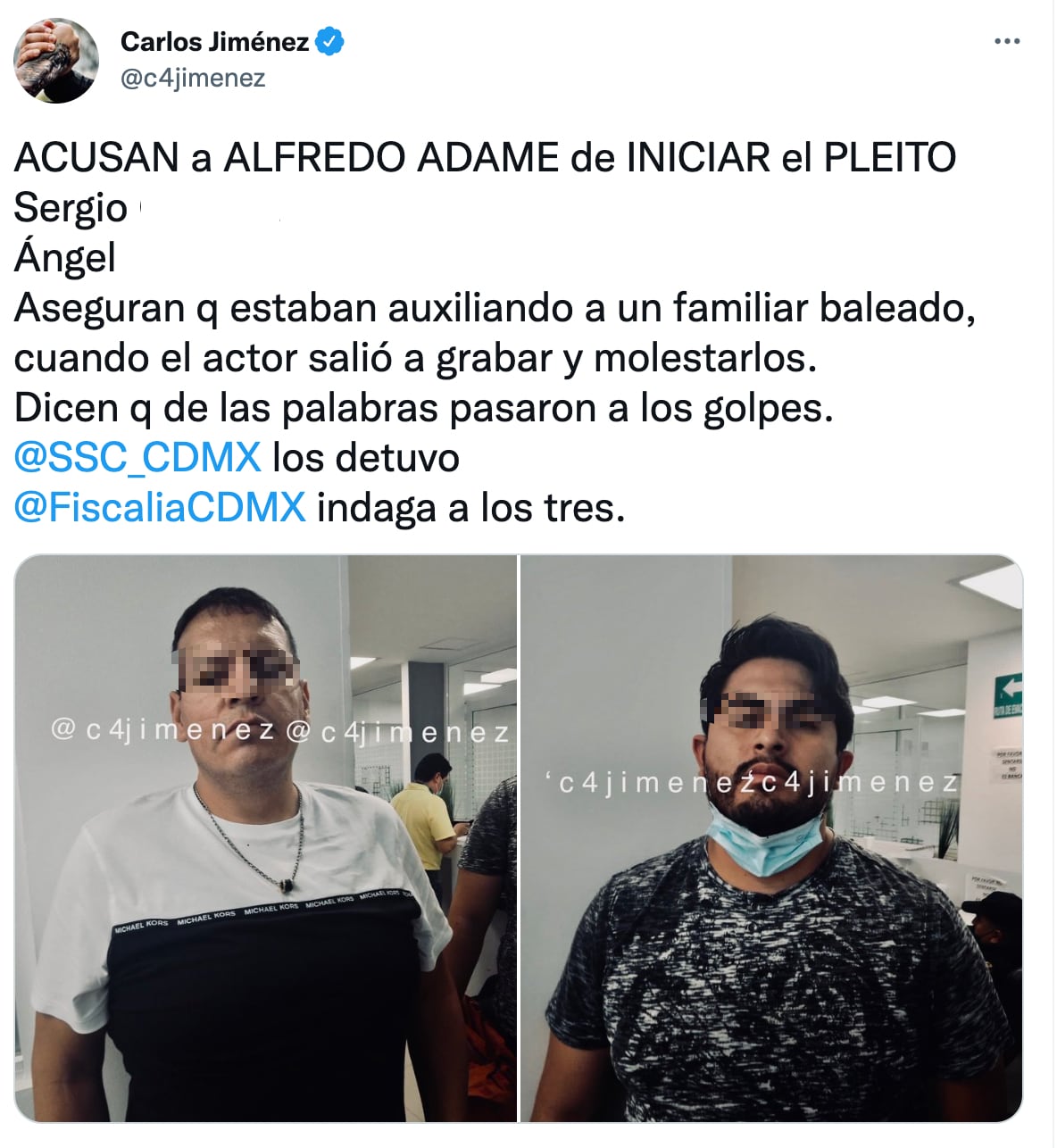 Agresores de Alfredo Adame