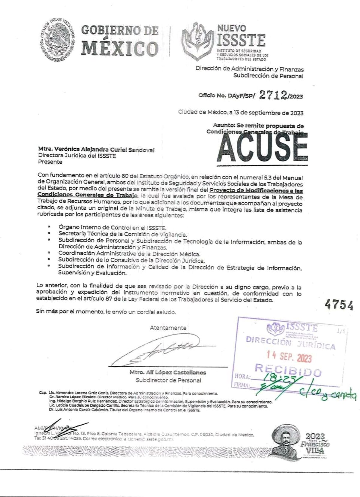 Proyecto de modificación a las condiciones laborales del ISSSTE