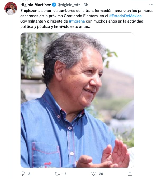 Tuit de Higinio Martínez