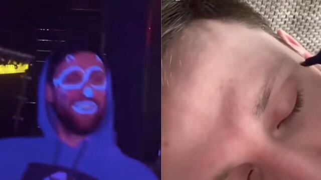 VIDEO: Lo pintan mientras estaba dormido y así se ve para TikTok