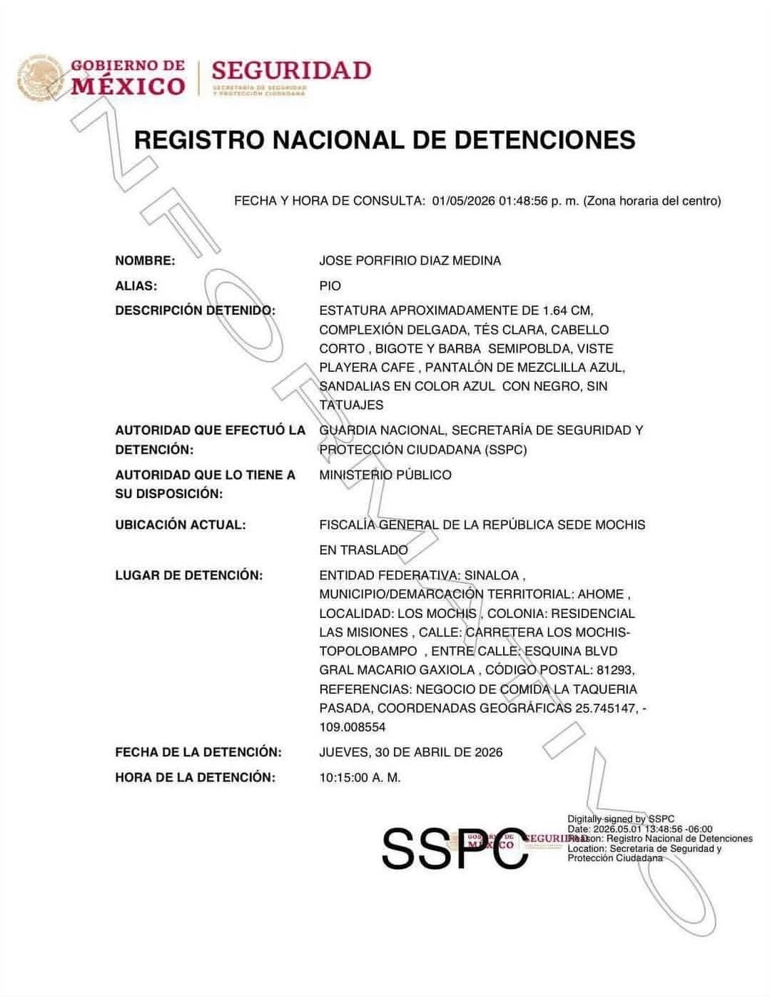 Detienen a “El Pío” en Ahome; lo vinculan con socio de “El Mayo” Zambada