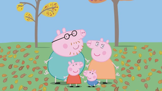 Dibujos de Peppa Pig otoño para colorear