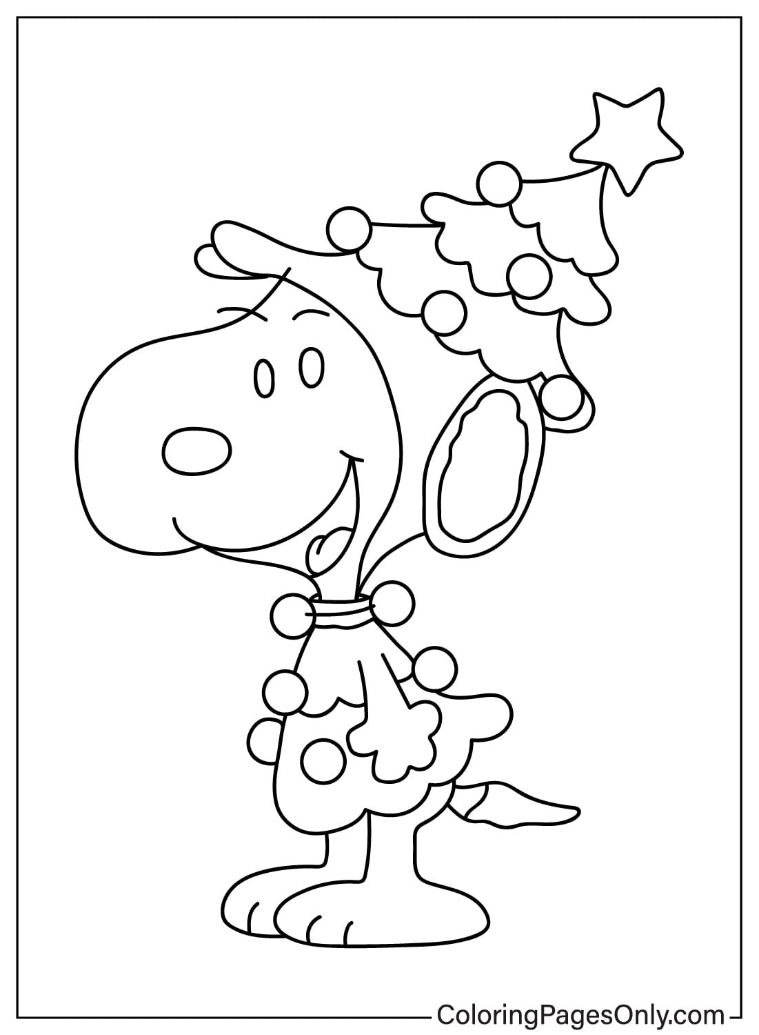 10 dibujos de Snoopy para colorear por Navidad 2024