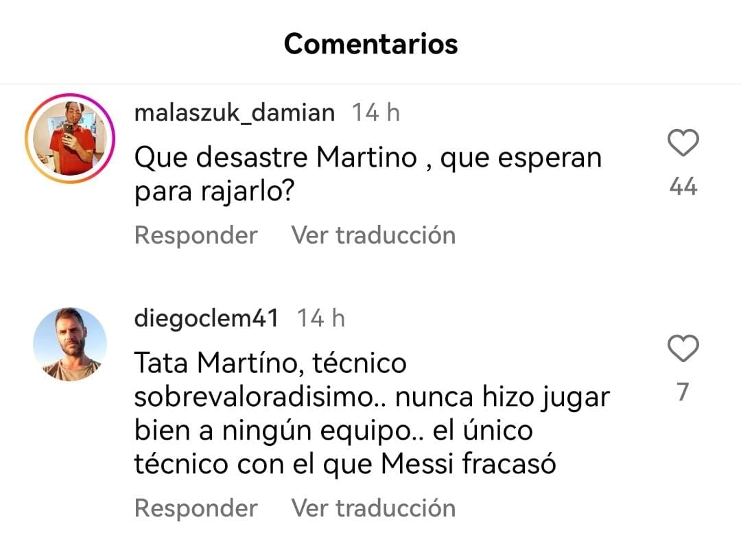 Mensaje contra Tata Martino.