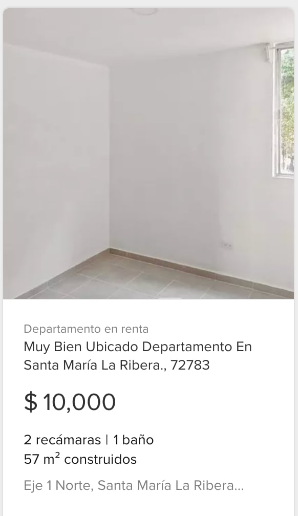 renta en Santa María la Ribera