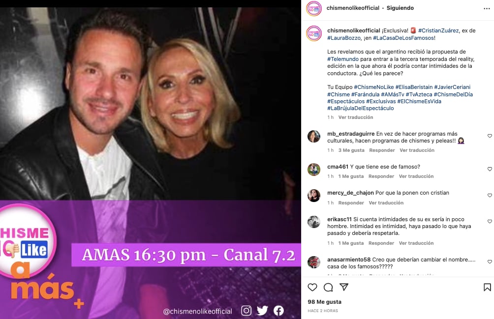 Cristian Zuárez en La Casa de los Famosos 3