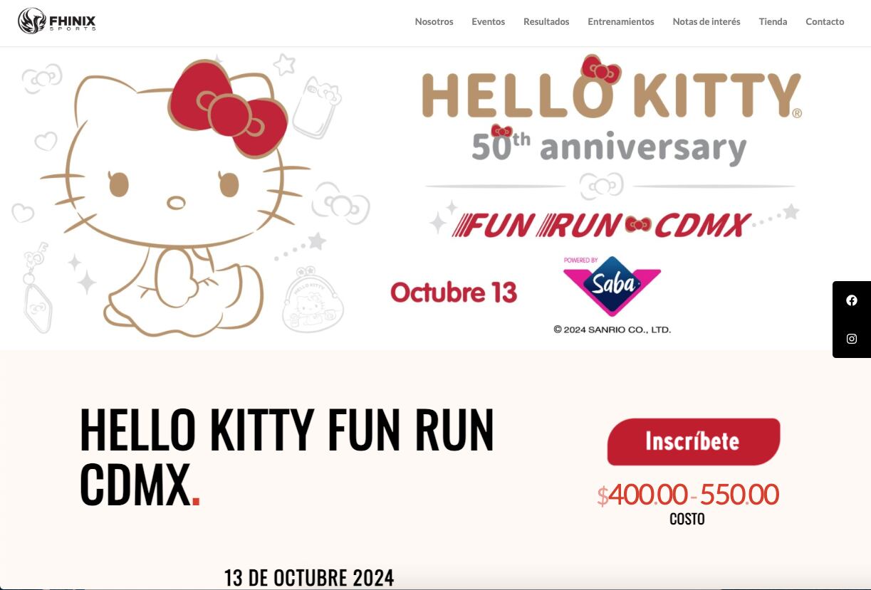 Carrera Hello Kitty Fun Run en CDMX