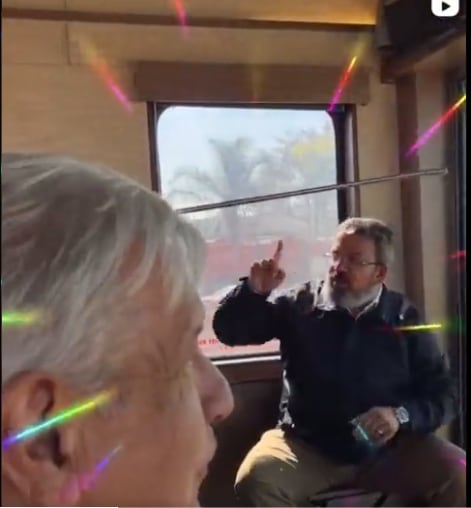 AMLO en otro video de las vías para llegar al AIFA/@pep_estrada