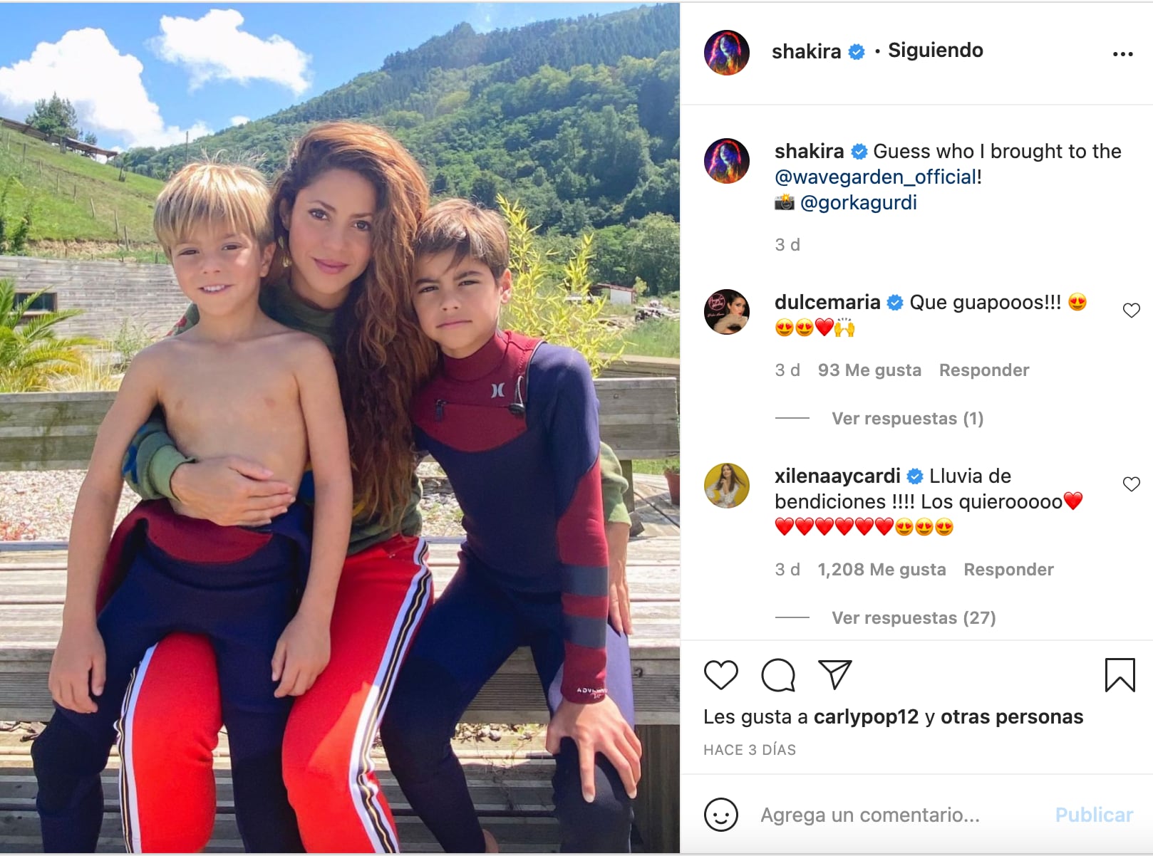 Shakira y sus hijos Milán y Sasha