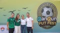 Ana Paty Peralta supervisa los últimos detalles para el evento Cancún Fut Fest