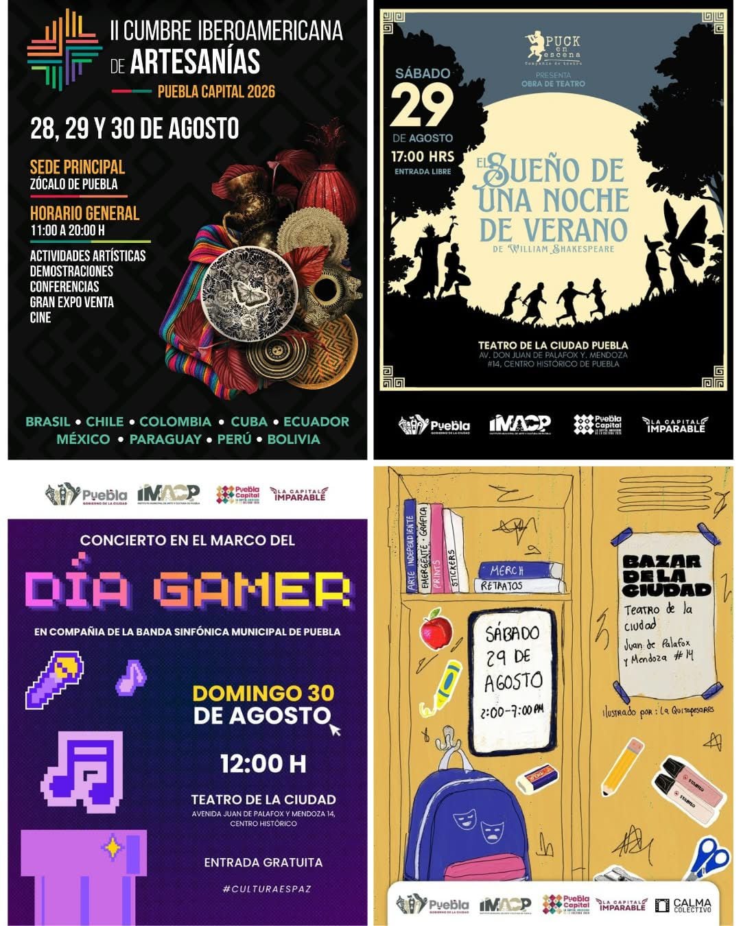 Puebla Capital invita a disfrutar de artesanías y actividades culturales.