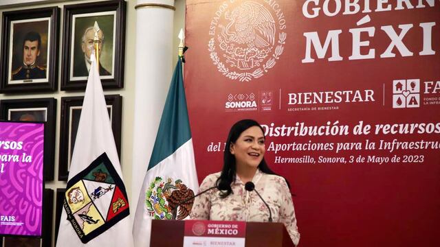 Ariadna Montiel y Alfonso Durazo hacen entrega de recursos destinados a la infraestructura.