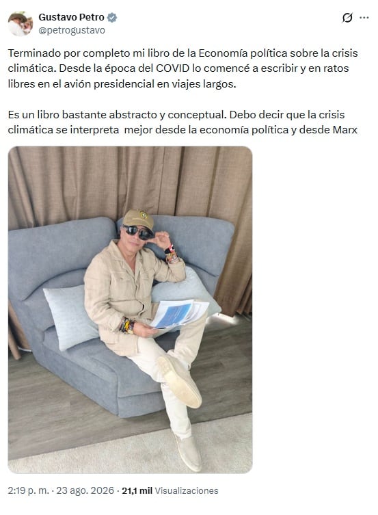 Gustavo Petro viajará de Colombia a México para presentar su nuevo libro