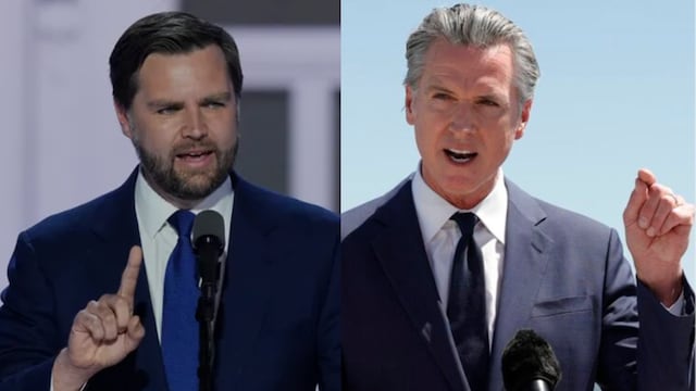 JD Vance y Gavin Newsom. Fotos: AP y EFE