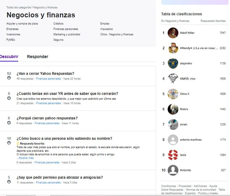 Usuarios preguntan en Yahoo! Respuestas, si es cierto que el foro se dará de baja.