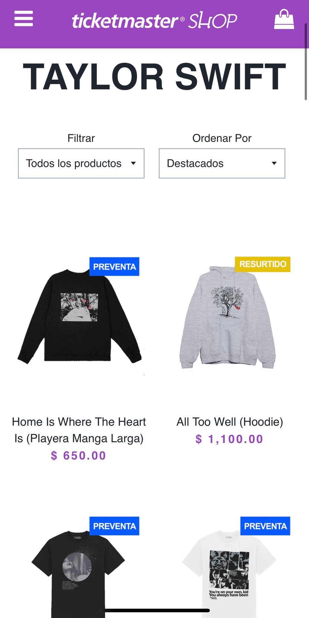 Ticketmaster México ilusiona a fans de Taylor Swift con venta de su mercancía