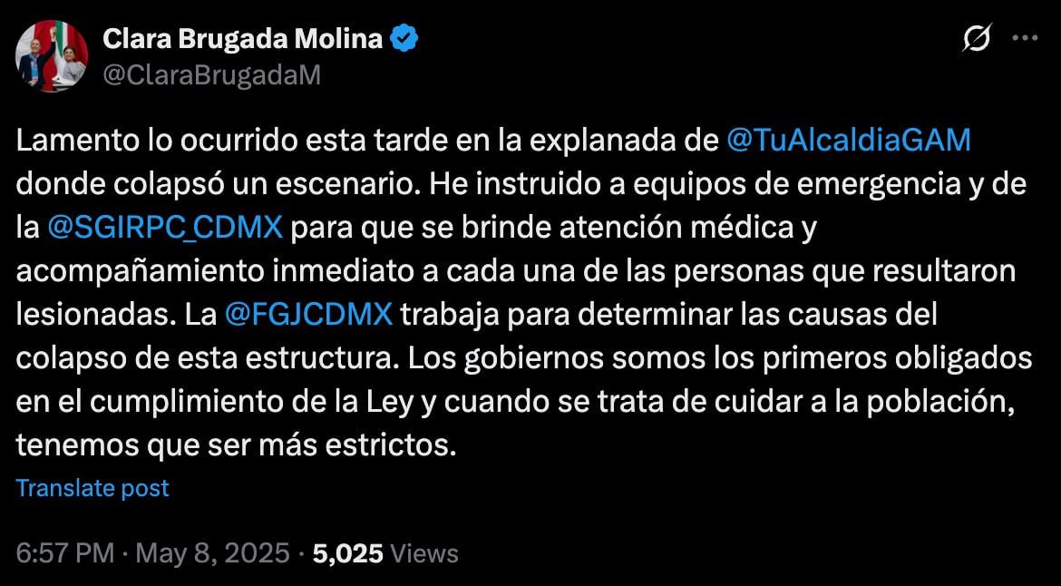 Escenario cayó en la explanada de la alcaldía Gustavo A. Madero