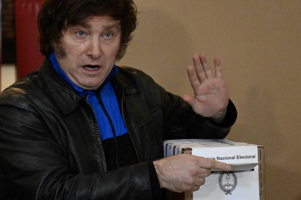 Javier Milei emitió su voto el domingo 22 de octubre de 2023