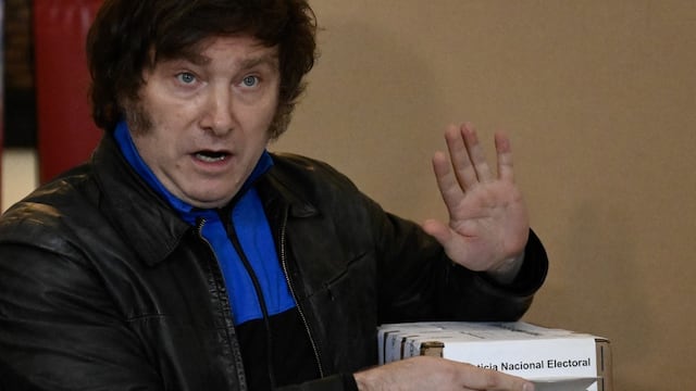 Javier Milei emitió su voto el domingo 22 de octubre de 2023