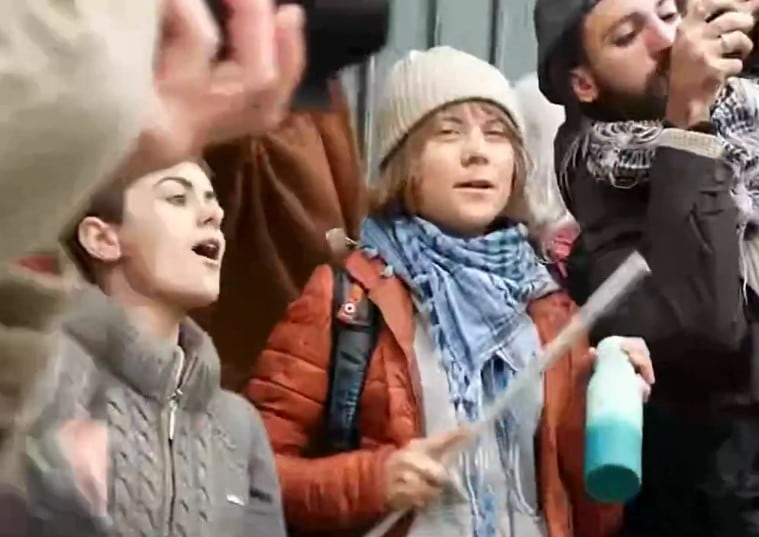 Greta Thunberg Venecia canal verde