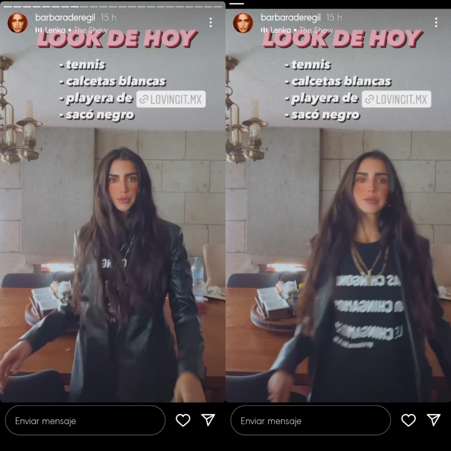 Bárbara de Regil muestra su playera.