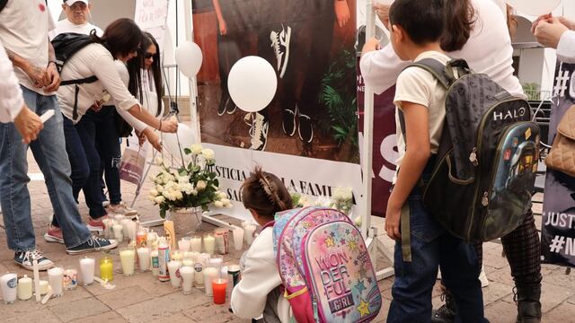 Marcha en Culiacán por asesinato de dos menores. Foto: @ValeriaEDBT