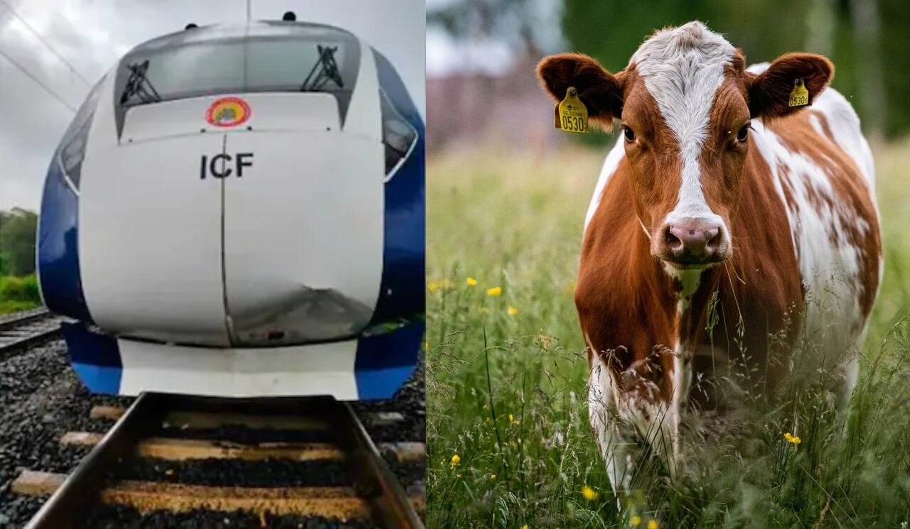 Vaca es arrollada por un tren, sale volando y aplasta a hombre en India