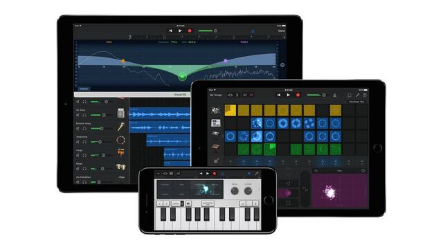 Garage Band en la familia de dispositivos con iOS.