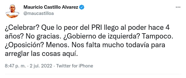 Mauricio Castillo arremete contra la 4T
