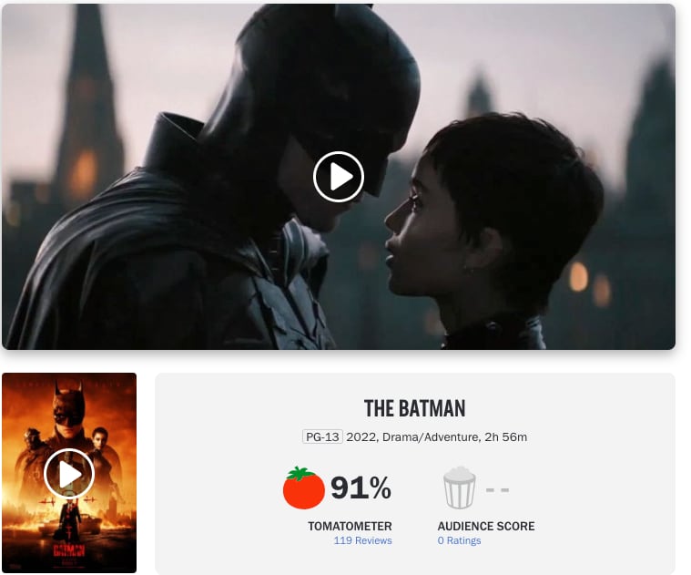 'The Batman' debuta en Rotten Tomatoes