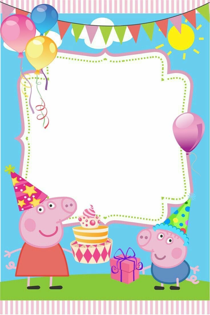 Tarjeta de feliz cumpleaños de Peppa Pig