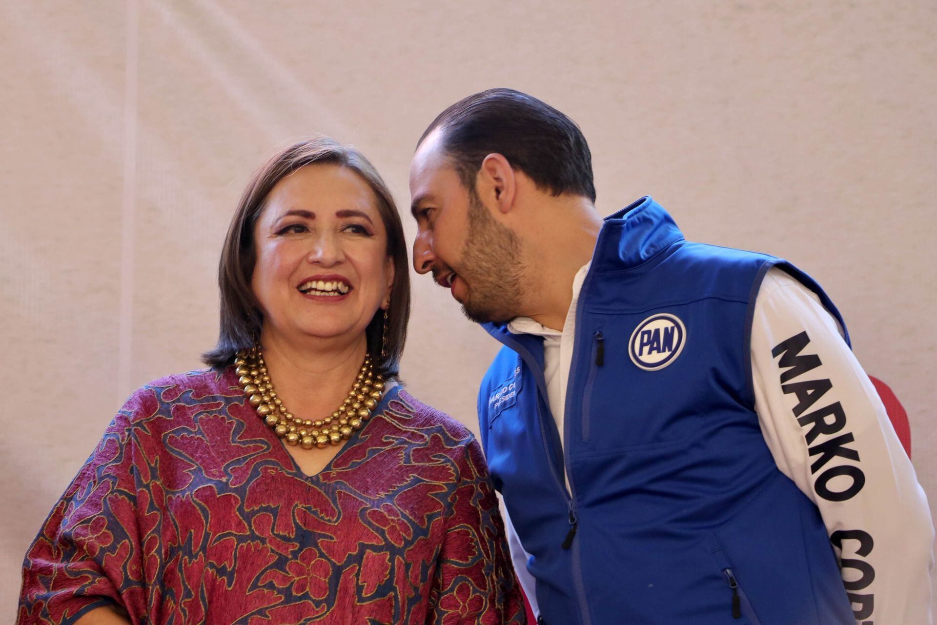 Xóchitl Gálvez y Marko Cortés, presidente nacional del PAN