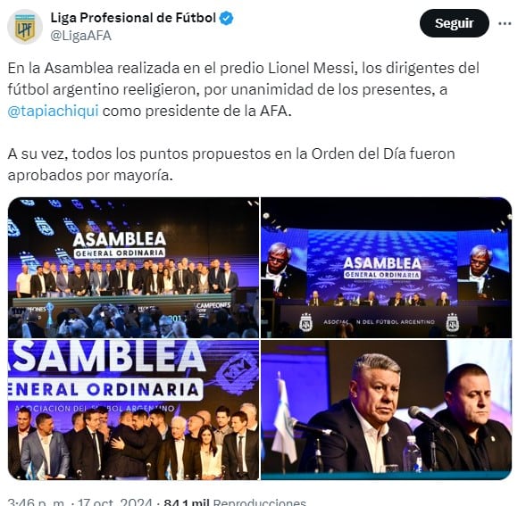 Asamblea del futbol argentino