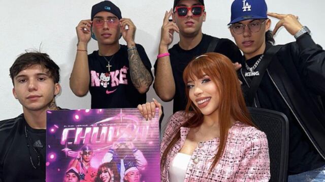 Yeri Mua junto a Fullbrand Music y los cantantes de Chupón
