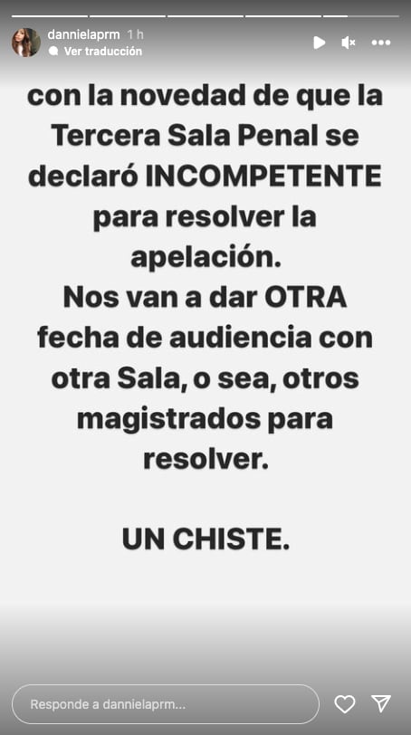 Daniela Parra, molesta, califica de “chiste” la respuesta de magistrados tras audiencia de apelación de Héctor Parra