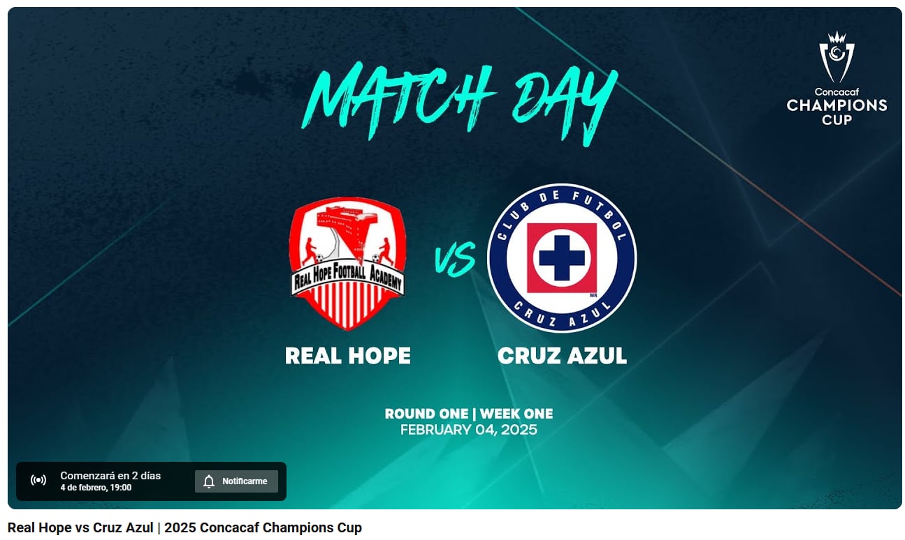 Real Hope vs Cruz Azul en la Concachampions 2025