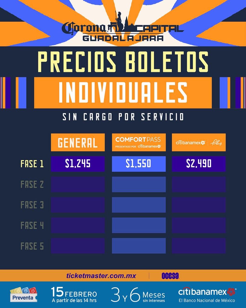 Precio boletos Corona Capital Guadalajara