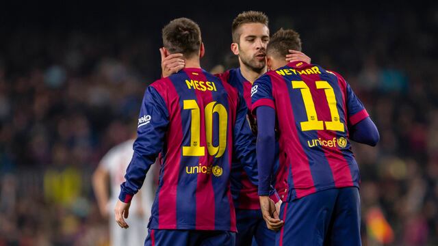 Jordi Alba y Lionel Messi