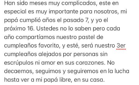 Daniela Parra le dedica un tierno mensaje a Héctor Parra