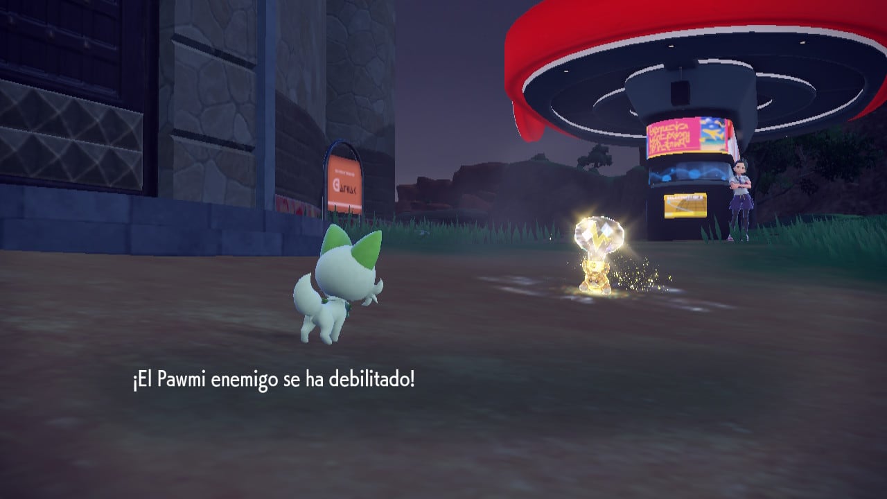 Sprigatito en pelea Pokémon