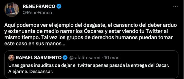 René Franco se burla de Rafael Sarmiento.