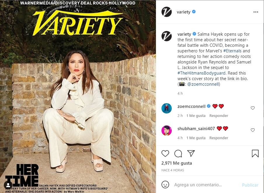 Salma Hayek casi muere por el Covid-19