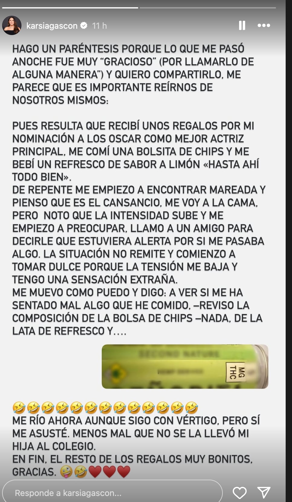 Karla Sofía Gascón fue drogada con un refresco con THC en los Premios Oscar 2025
